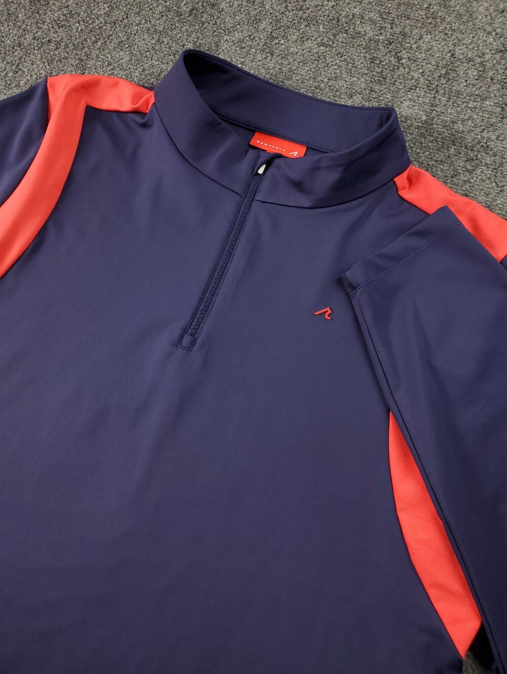Redvanly Quarter Zip Pullover Sweatshirt Mens XL Golf Performance Navy Blue Red